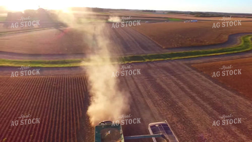 Aerial of Soybean Harvest 250018