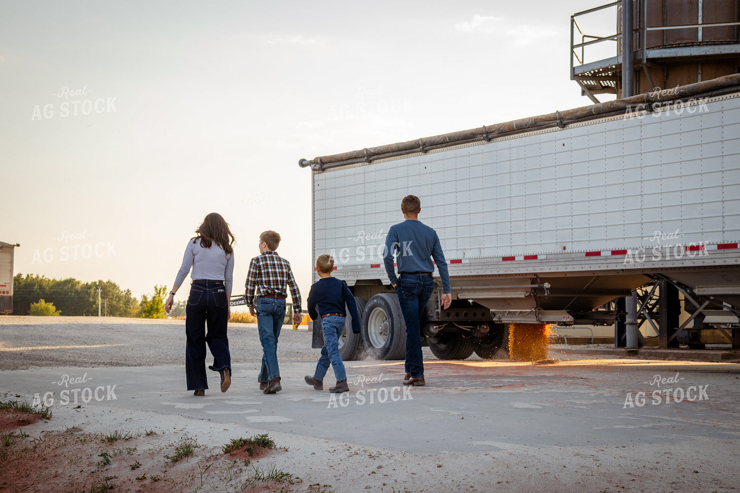 Farm Family Walking on Farm 268074
