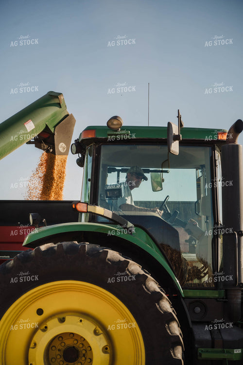 Auger Wagon Unloading Corn into Wagon 115356
