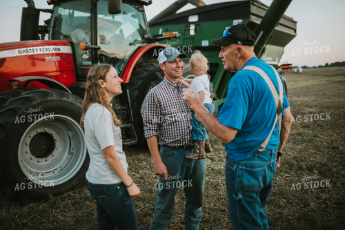 Farm Family Talking During Soybean Harvest 4992