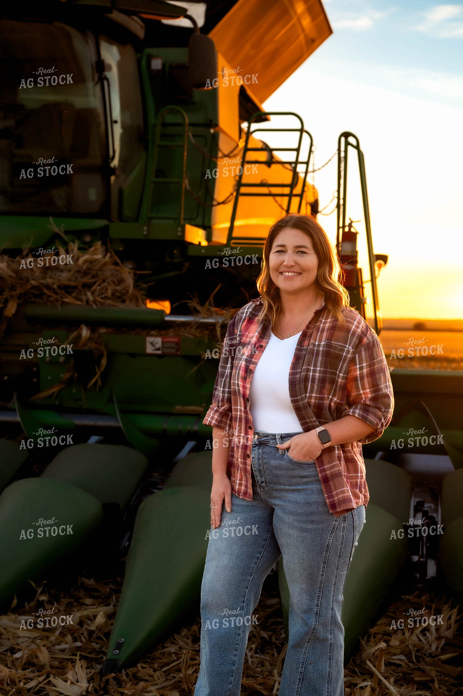 Female Farmer by Combine 115585