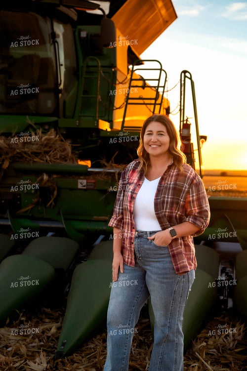Female Farmer by Combine 115585