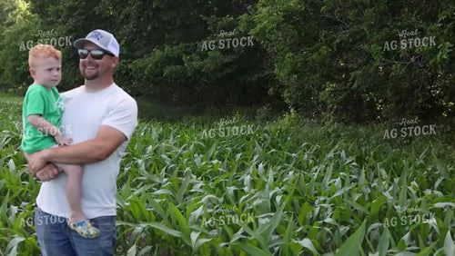 Farmer and Son Checking Corn 9167