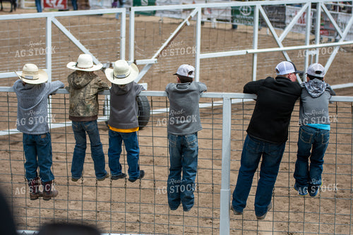 Farm Kids Standing on Fence 50313