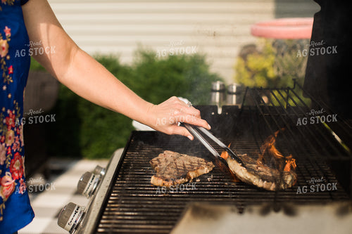 Farm Wife Grilling Steak 4419