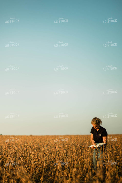 Female Agronomist Checking Beans 8304