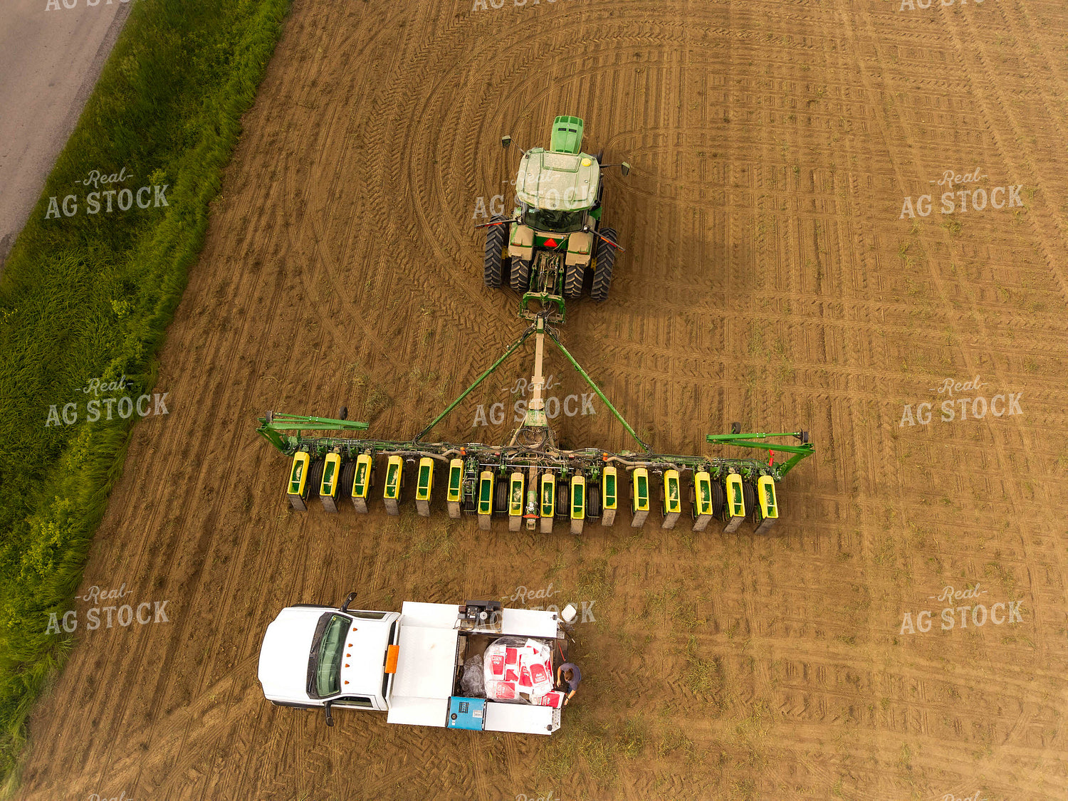 Female Walking by Tractor 115650