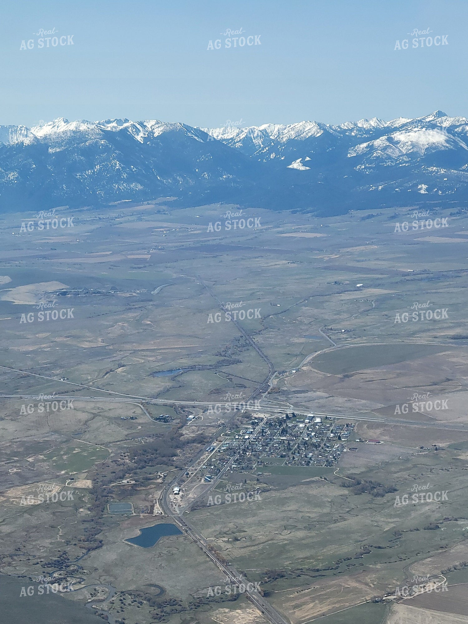 Aerial of Rural Community and Farmland 122027