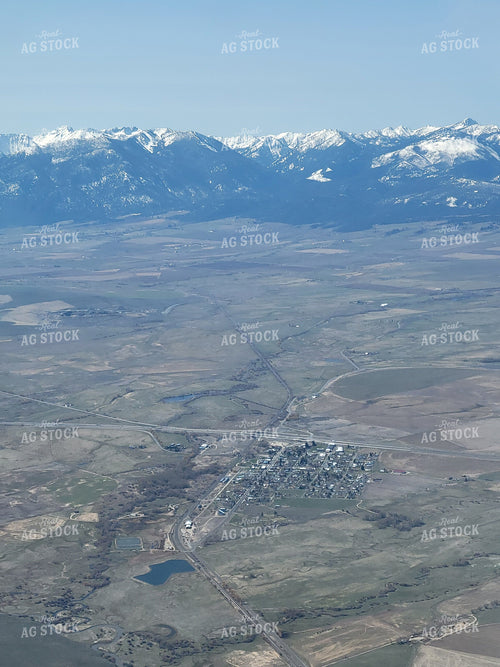 Aerial of Rural Community and Farmland 122027