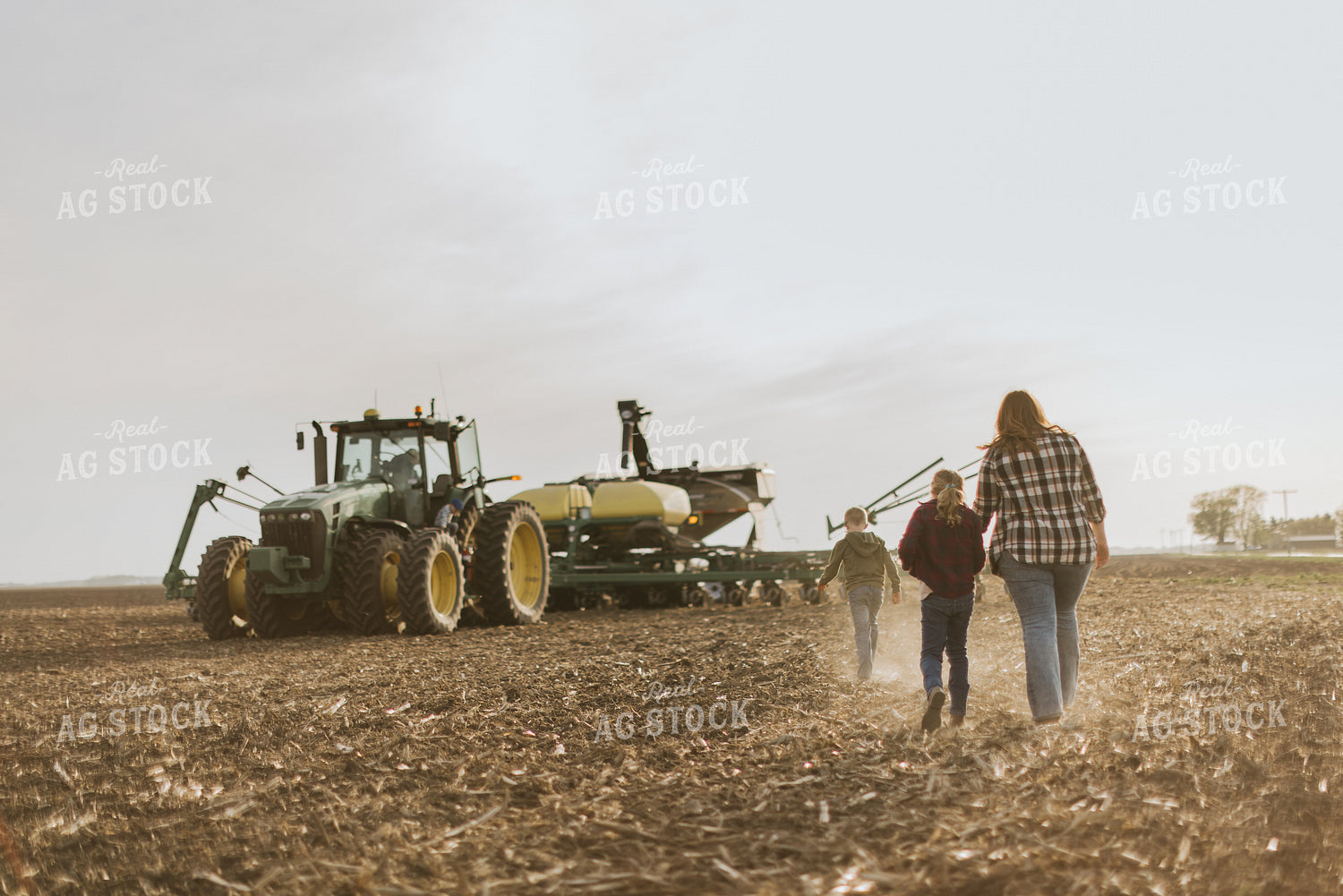 Farm Family in Field by Planter 8197