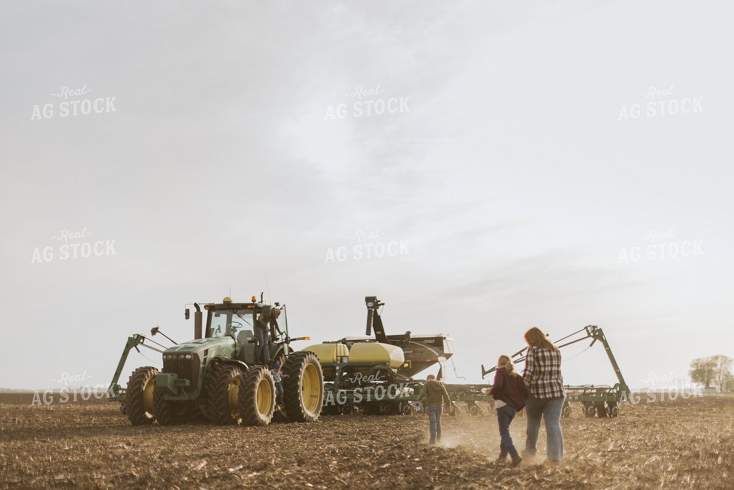 Farm Family in Field by Planter 8198