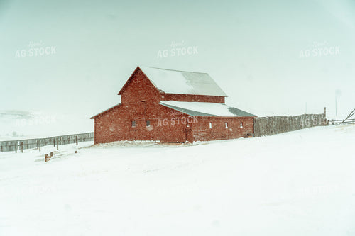 Red Barn in Snow 58057
