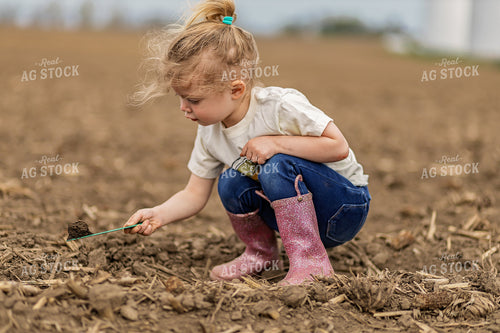 Farm Kid Checking Soybeans 93308