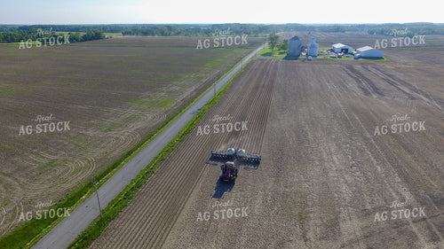 Planting with Farm Yard in Background Drone 85004