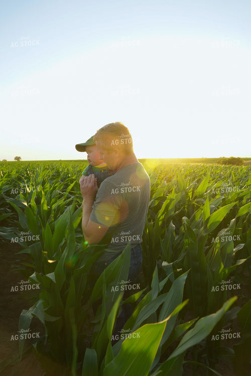 Father and Son in Cornfield 65083
