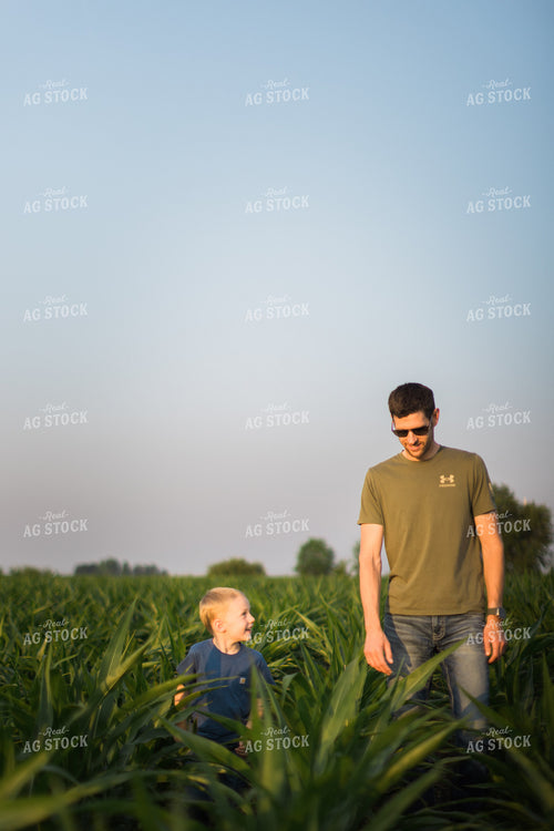 Father and Son in Corn Field 8155