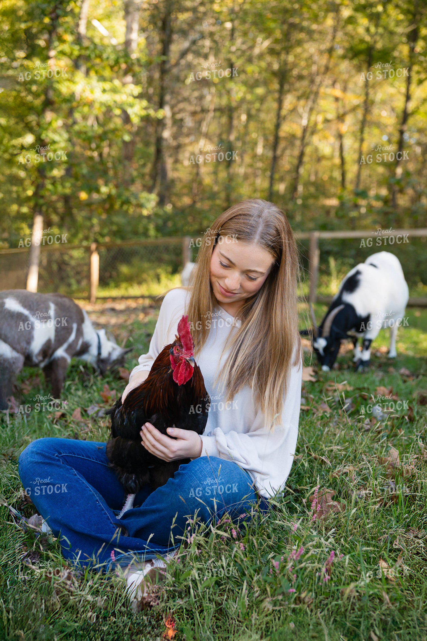 Female Farmer with Chicken 52955