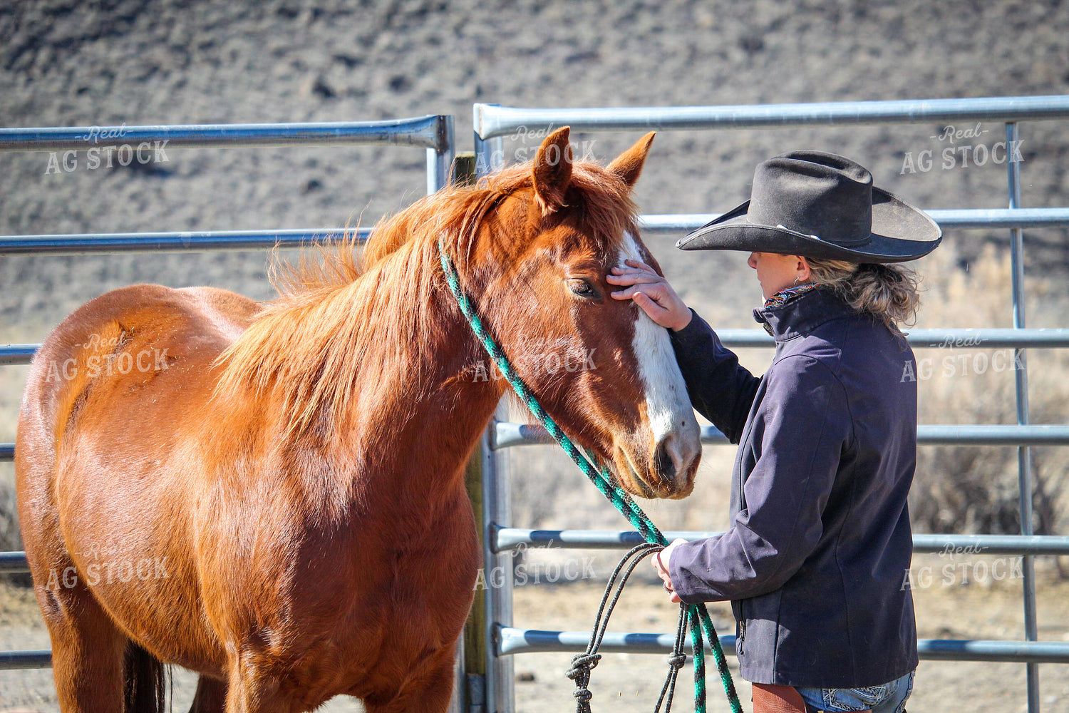 Female Rancher and Horse 78025