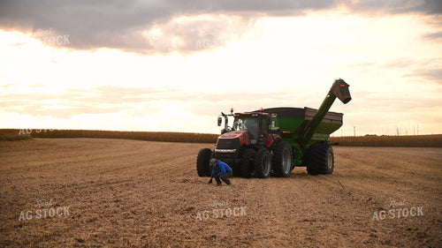 Farmer Checking Soybean Residue 25727