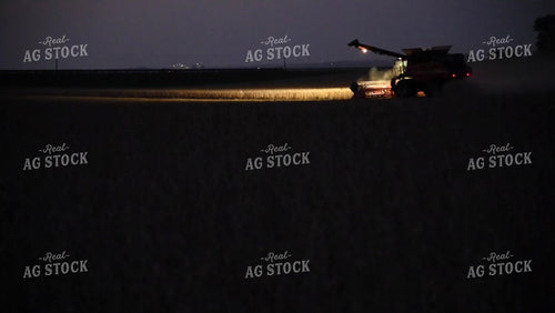 Combine Harvesting Soybeans at Night - 540