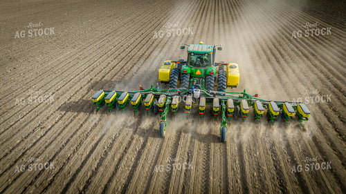 Aerial View of Tractor Planting Field 56617