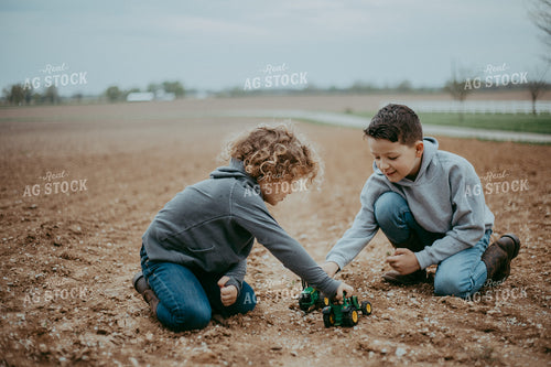 Farm Kids Playing in Field 111012