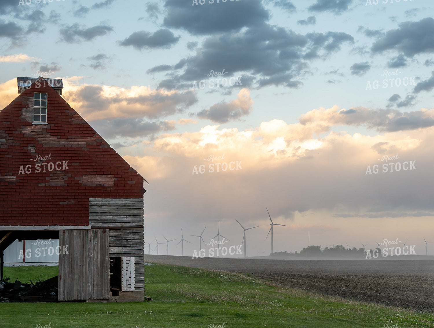 Old Barn and Wind Turbines 302042