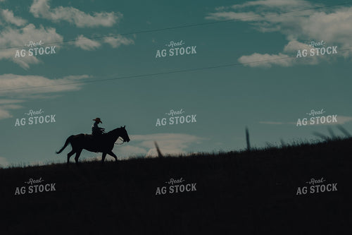 Rancher on Horseback Silhouette 58182
