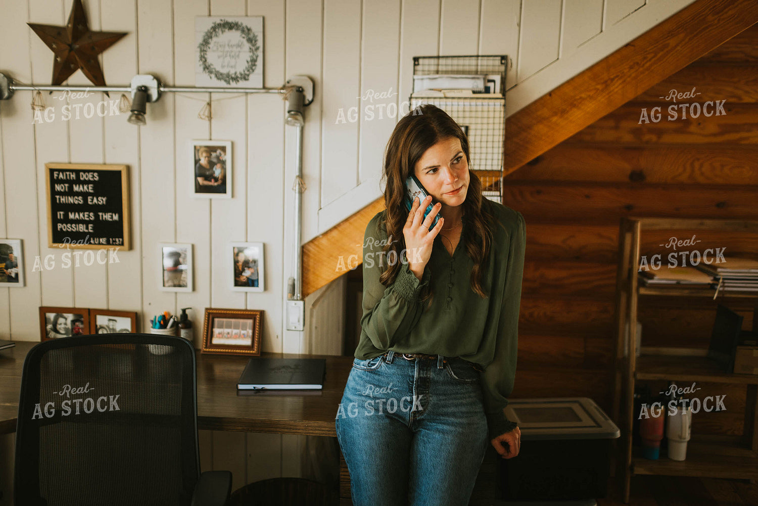 Rural Woman Talking on Phone 8487