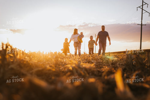 Farm Family Walking in Field 9382