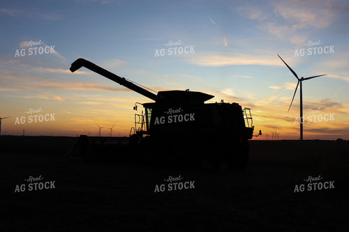 Combine and Windmill Silhouette 67017
