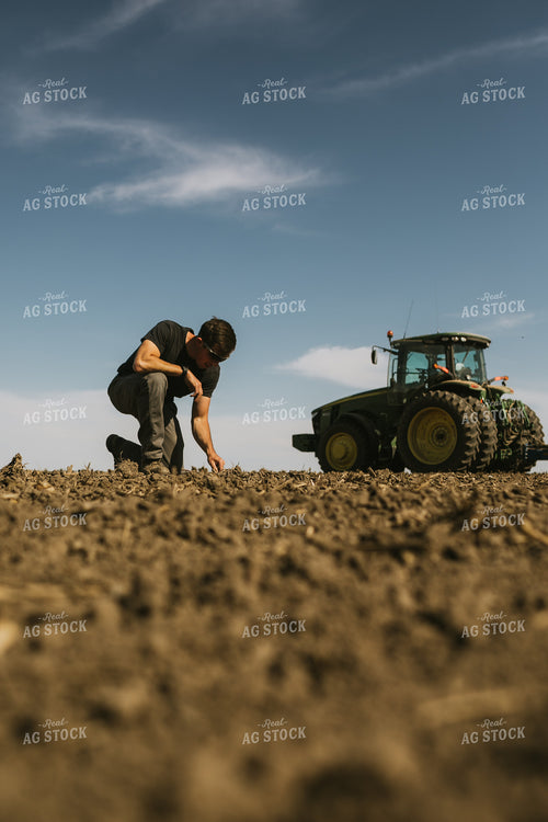Farmer Checking Seed Depth 4108