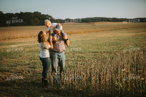 Farm Family in Soybean Field 4813