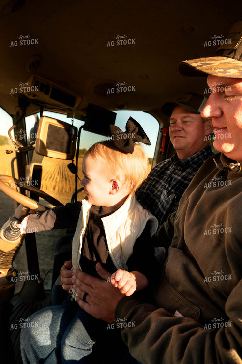 Farmers in Combine with Granddaughter 115439