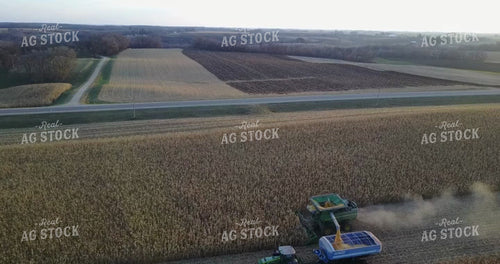 Aerial of Corn Harvest 250004