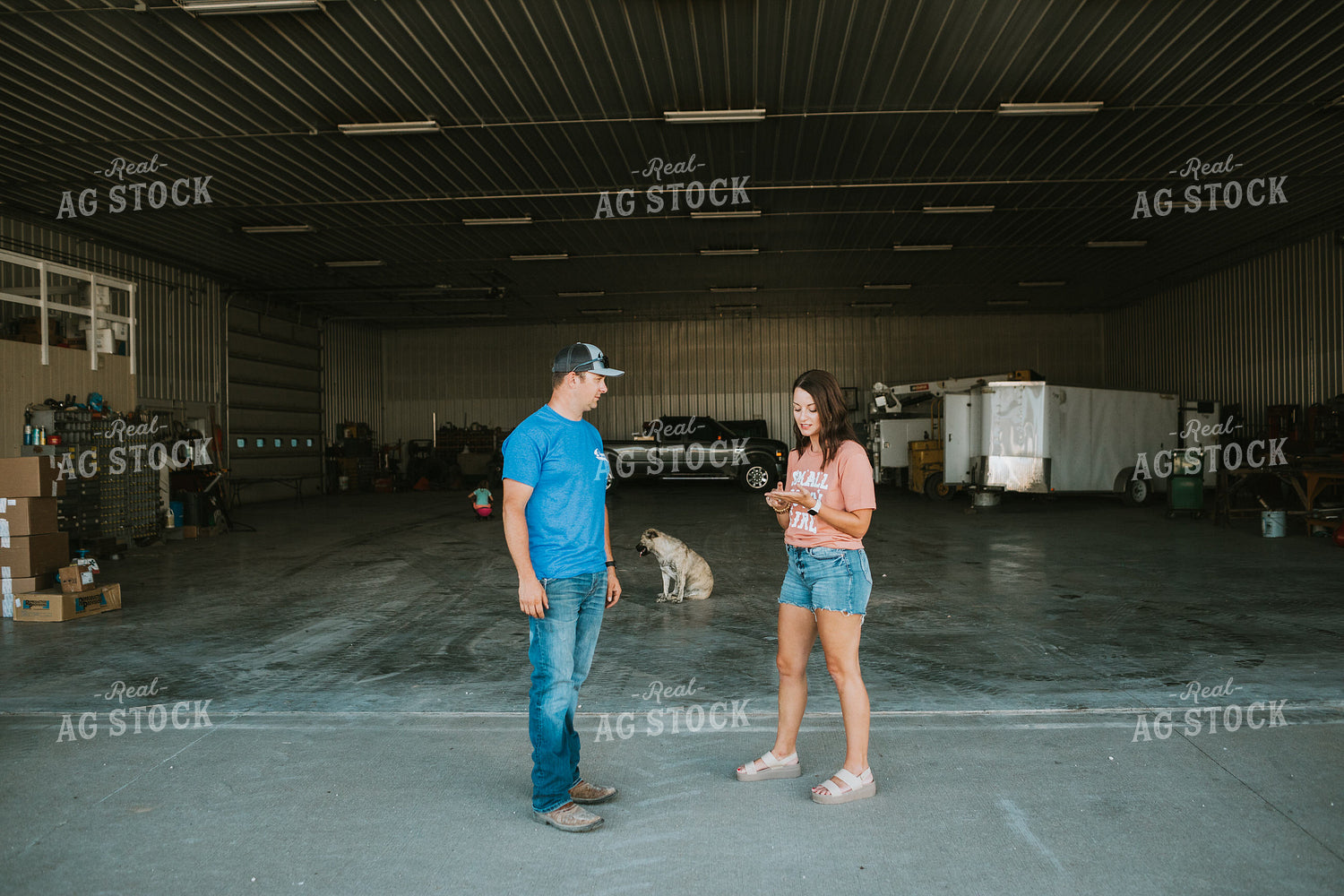Farmer Talking to Wife in Farm Shop 6210