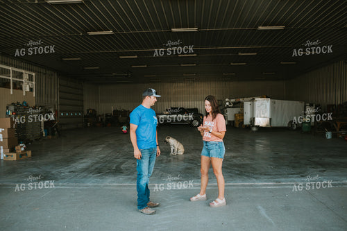 Farmer Talking to Wife in Farm Shop 6210