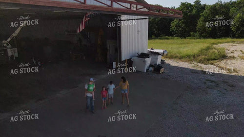 Farm Family Walking by Shed 9158