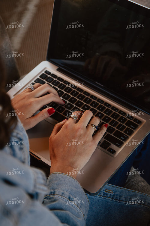 Farm Wife on Computer 67893
