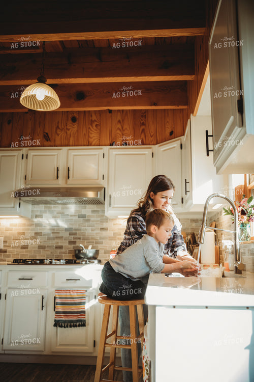 Farm Mom With Son in Kitchen 6796