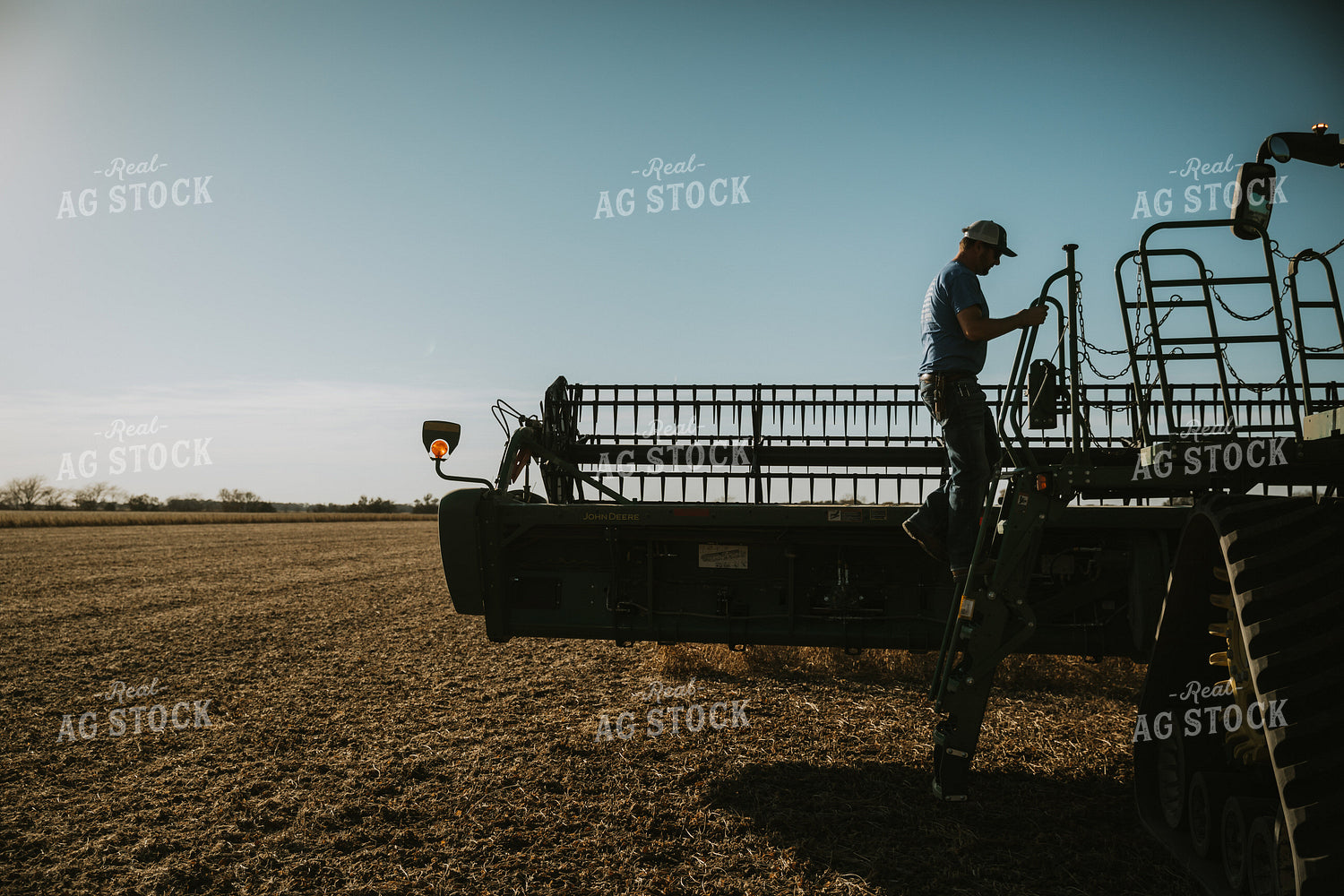 Farmer Exiting Combine 7119