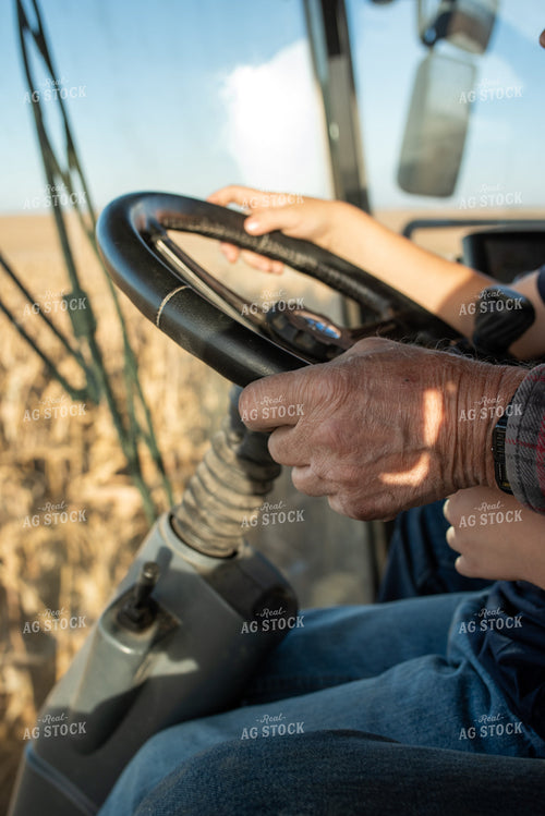 Farmer Driving Combine 76533