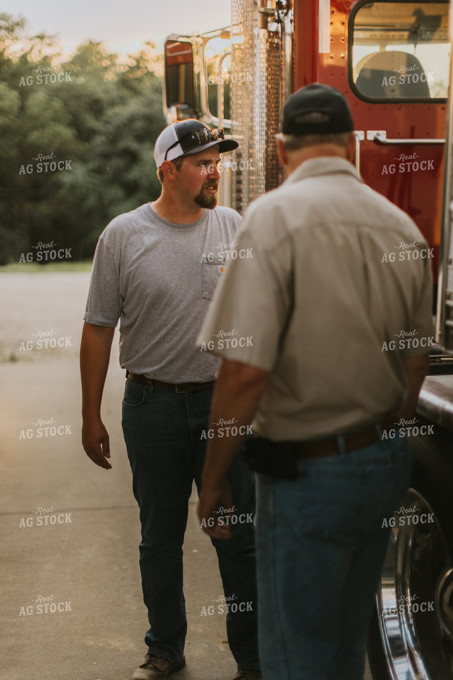 Farmers Talking by Semi Truck 7789