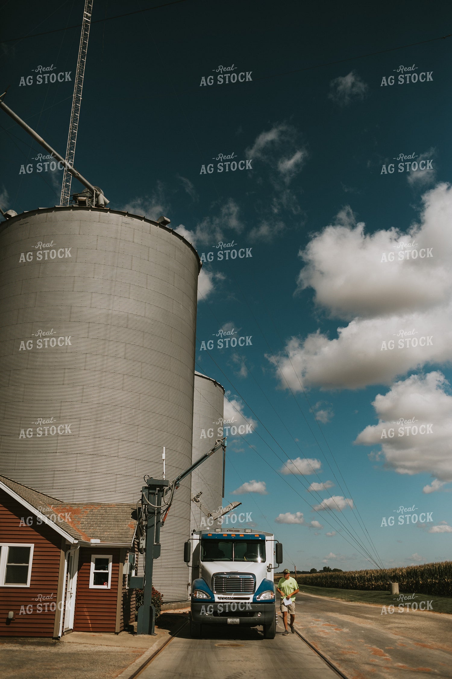 Farmer Getting into Truck on Scale at Elevator 4720