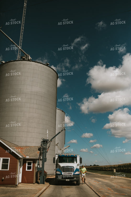 Farmer Getting into Truck on Scale at Elevator 4720