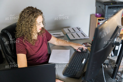 Female Farmer on Computer 8083