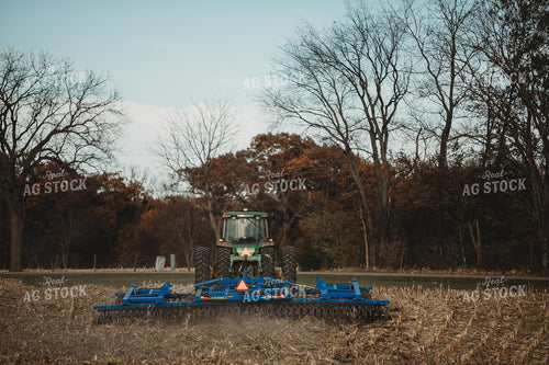 Tractor Disking Corn Field 3621