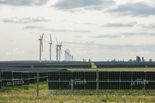 Solar Panels by Wind Farm 145010
