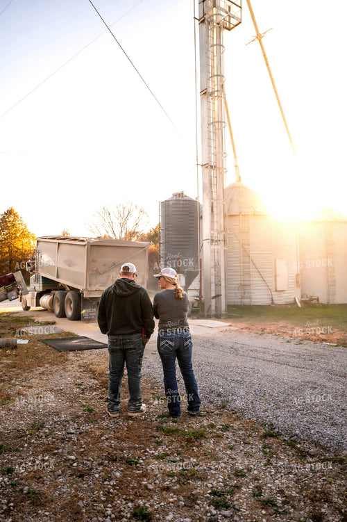 Farmers Unloading Semi 115492
