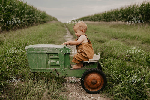 Farm Kid on Toy Tractor 185066